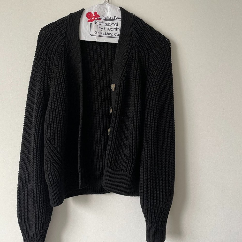 Everlane The Texture Cotton Cardigan Black Small S